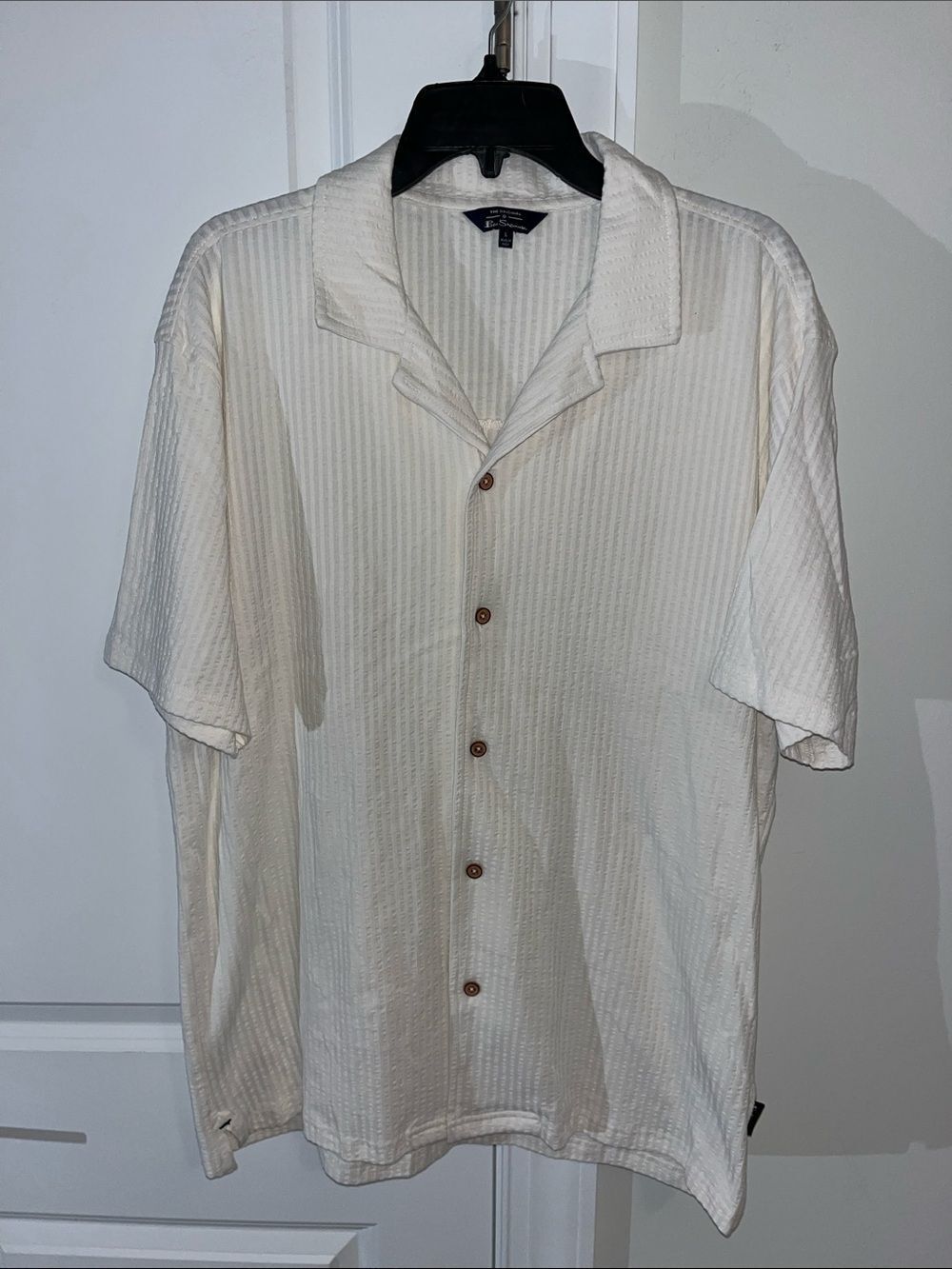 Ben Sherman Luau Summer Stripe Aloha Party SS shirt L Cotton Casual Beach Wear